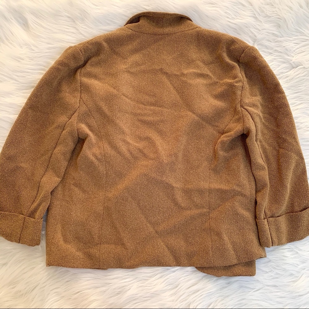 Alberto Makali Camel Open Front Drape Blazer - image 7